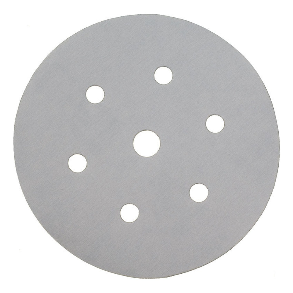 דיסקת ליטוש אפורה עם שישה חורים, מבט חזיתי