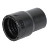 Black cylindrical connector with internal threads