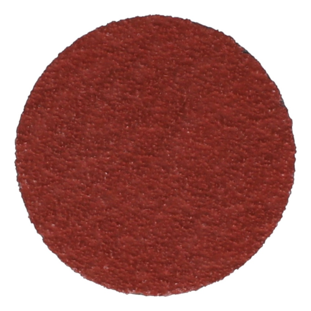 Flat red sanding disc, front view