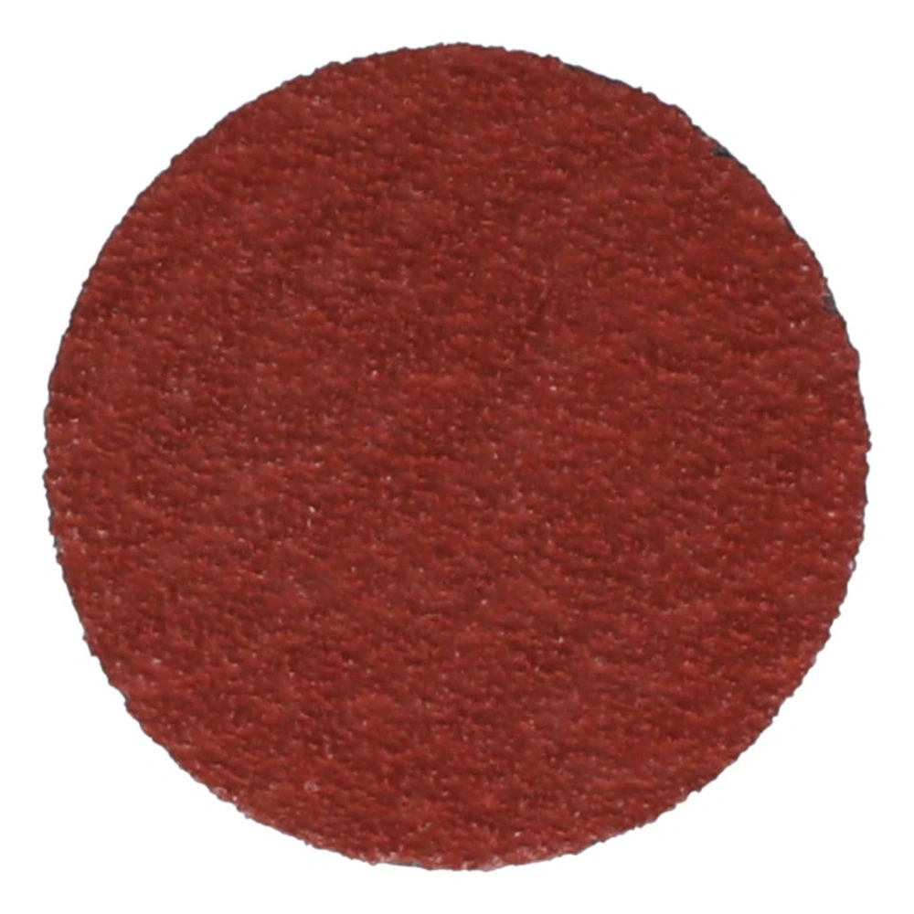 Flat red sanding disc, front view