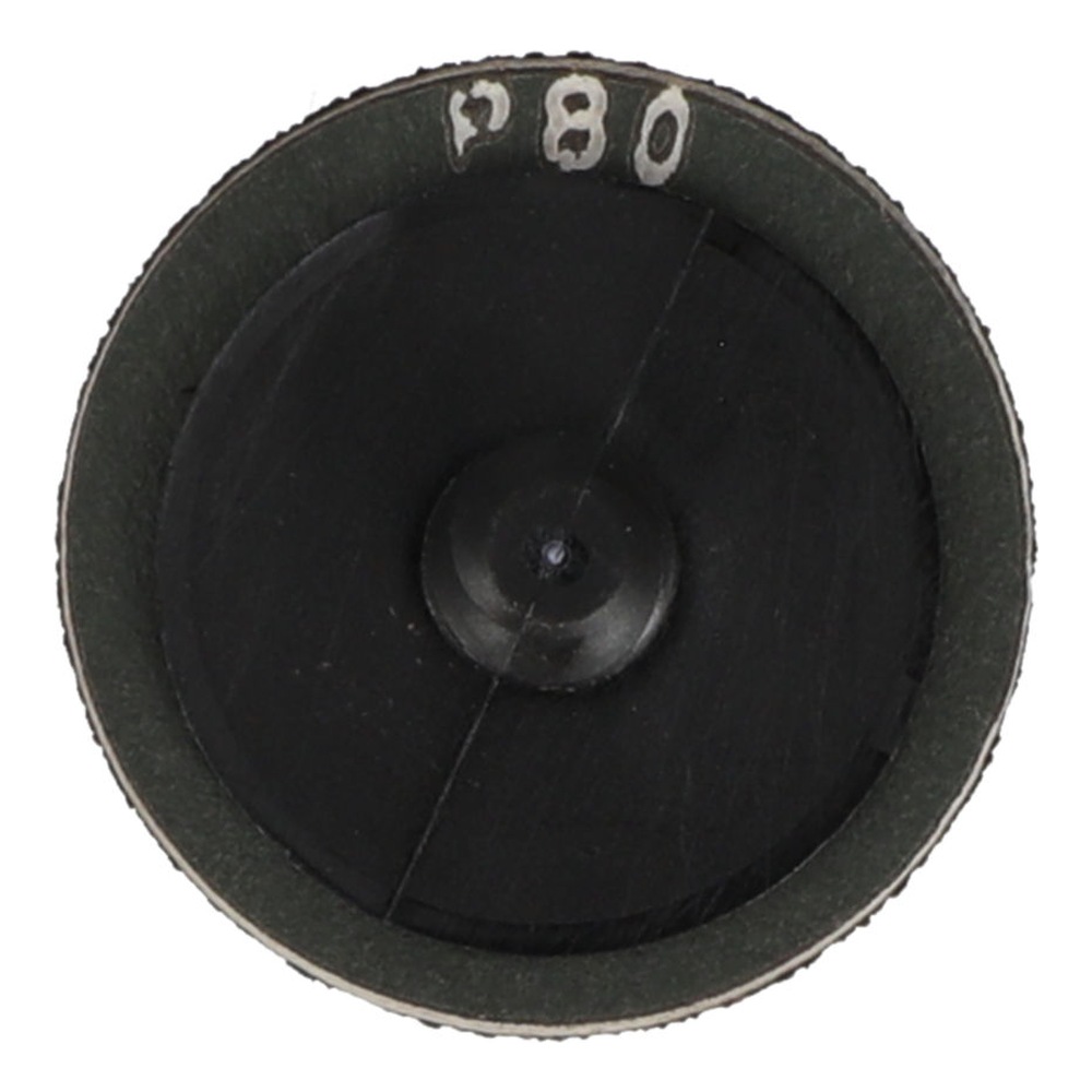 דיסק שחור עם סימון P80 במבט חזיתי - Black disc with P80 marking, front view