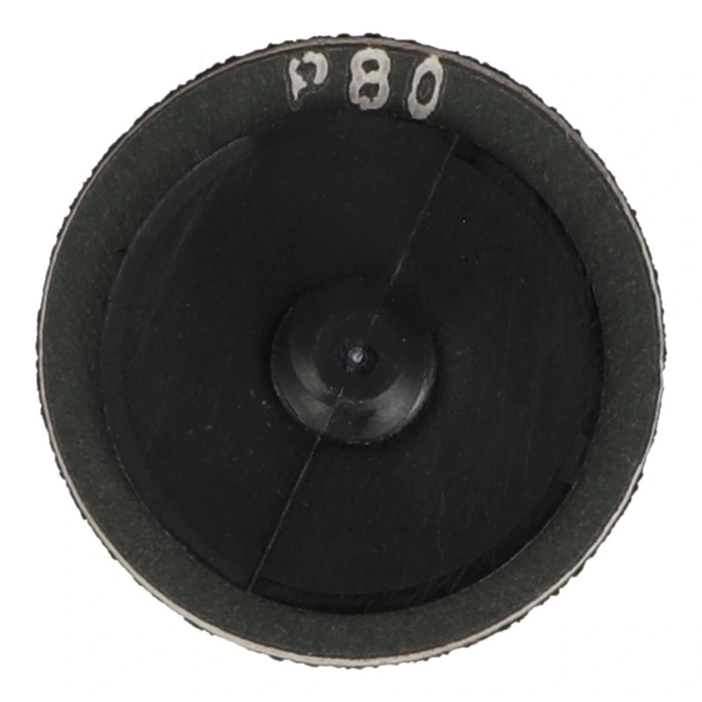 דיסק שחור עם סימון P80 במבט חזיתי - Black disc with P80 marking, front view