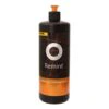 Single black bottle with orange cap on white