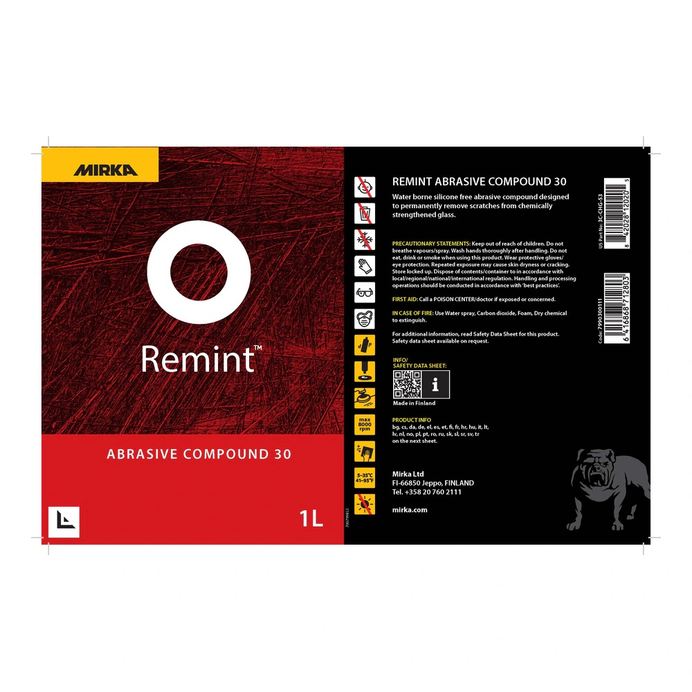 Flat black-red carton package with text