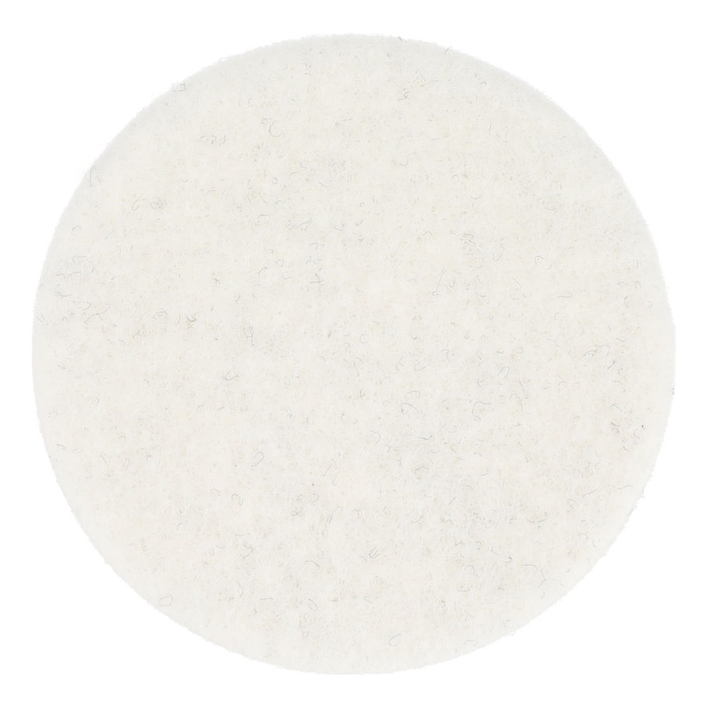 Round white polishing pad, front view