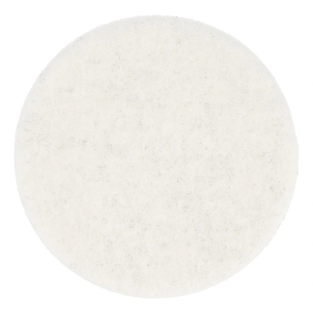 Round white polishing pad, front view