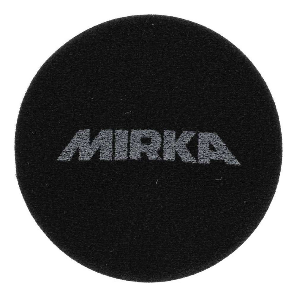 Round black polishing pad with logo