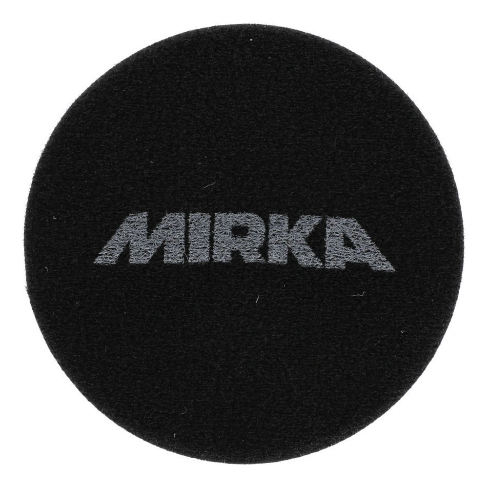 Round black polishing pad with logo