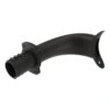 Black curved tubular accessory with mounting holes