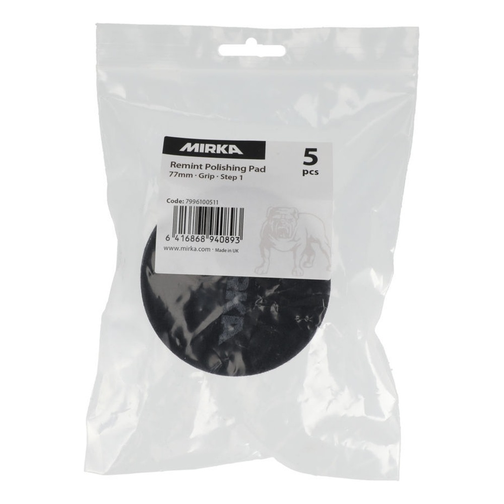 Clear plastic bag with label and black pad
