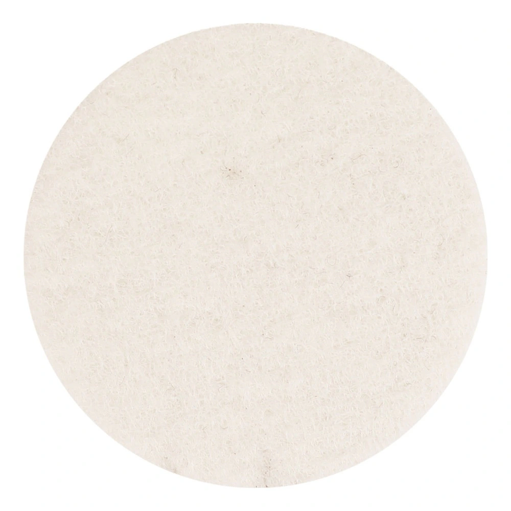 White round felt disc shown frontally