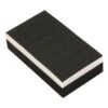 Black-white rectangular block at an angle on white