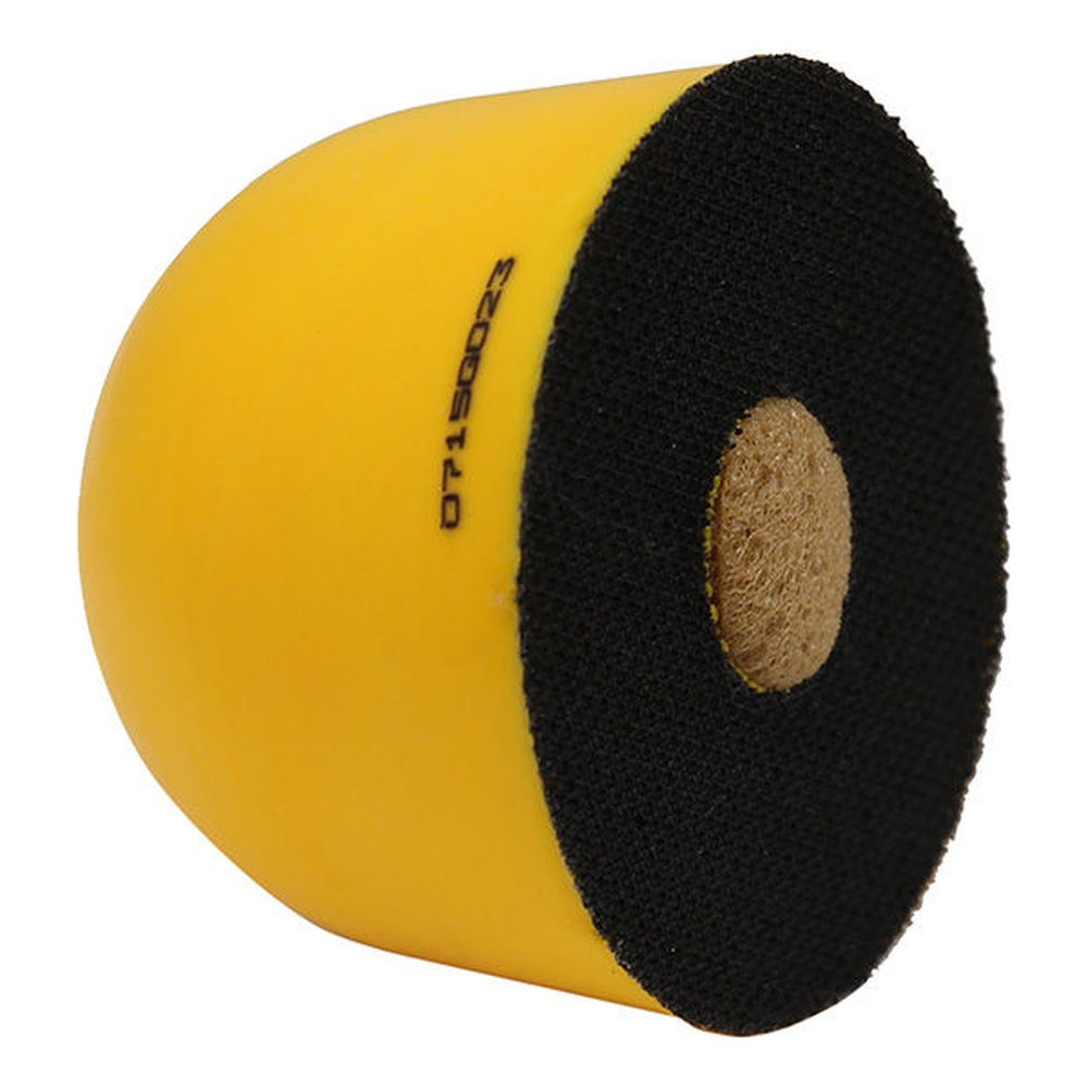 Yellow and black cylindrical block with central hole