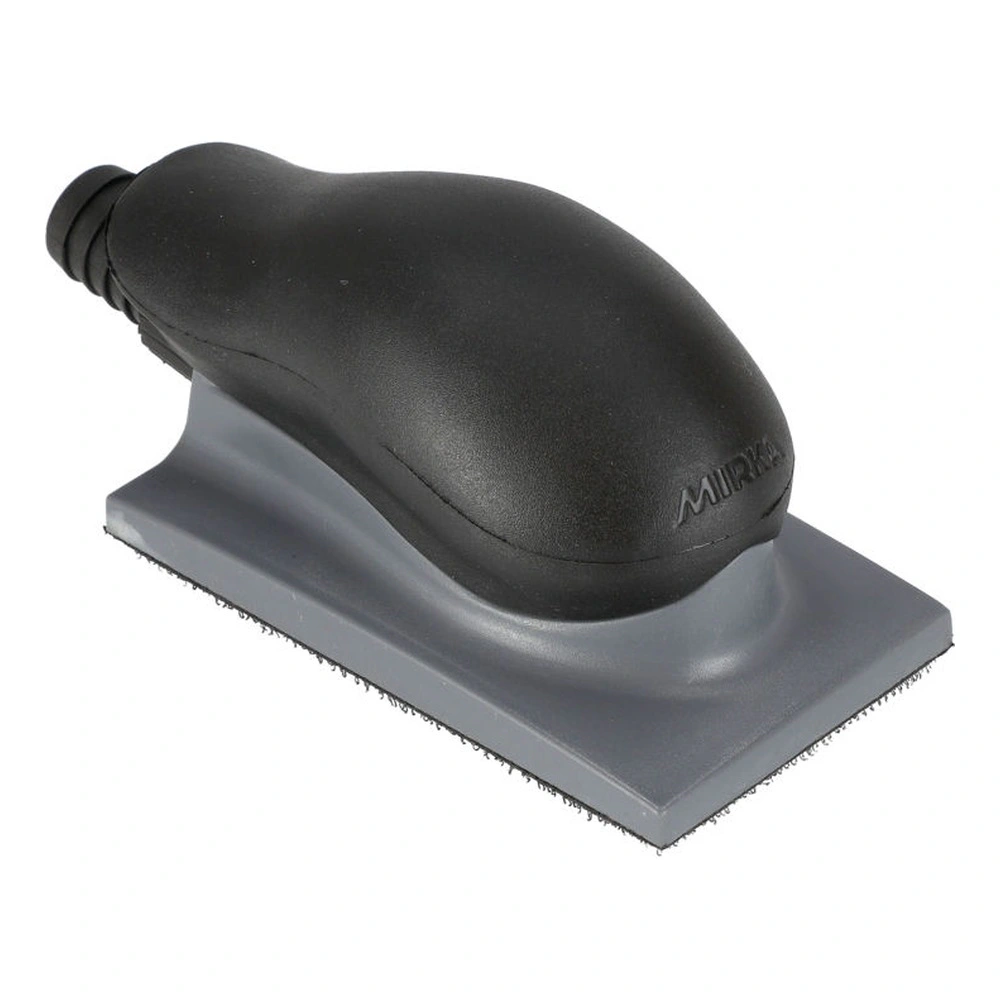 בלוק ליטוש אפור ושחור, מבט אלכסוני מלמעלה - Gray and black sanding block, angled top view