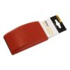 Red sanding block with hanging package insert