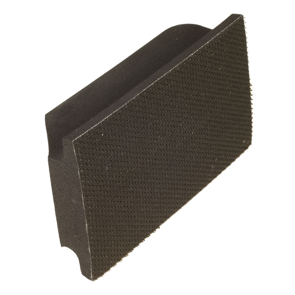 Black shaped sanding block, textured underside