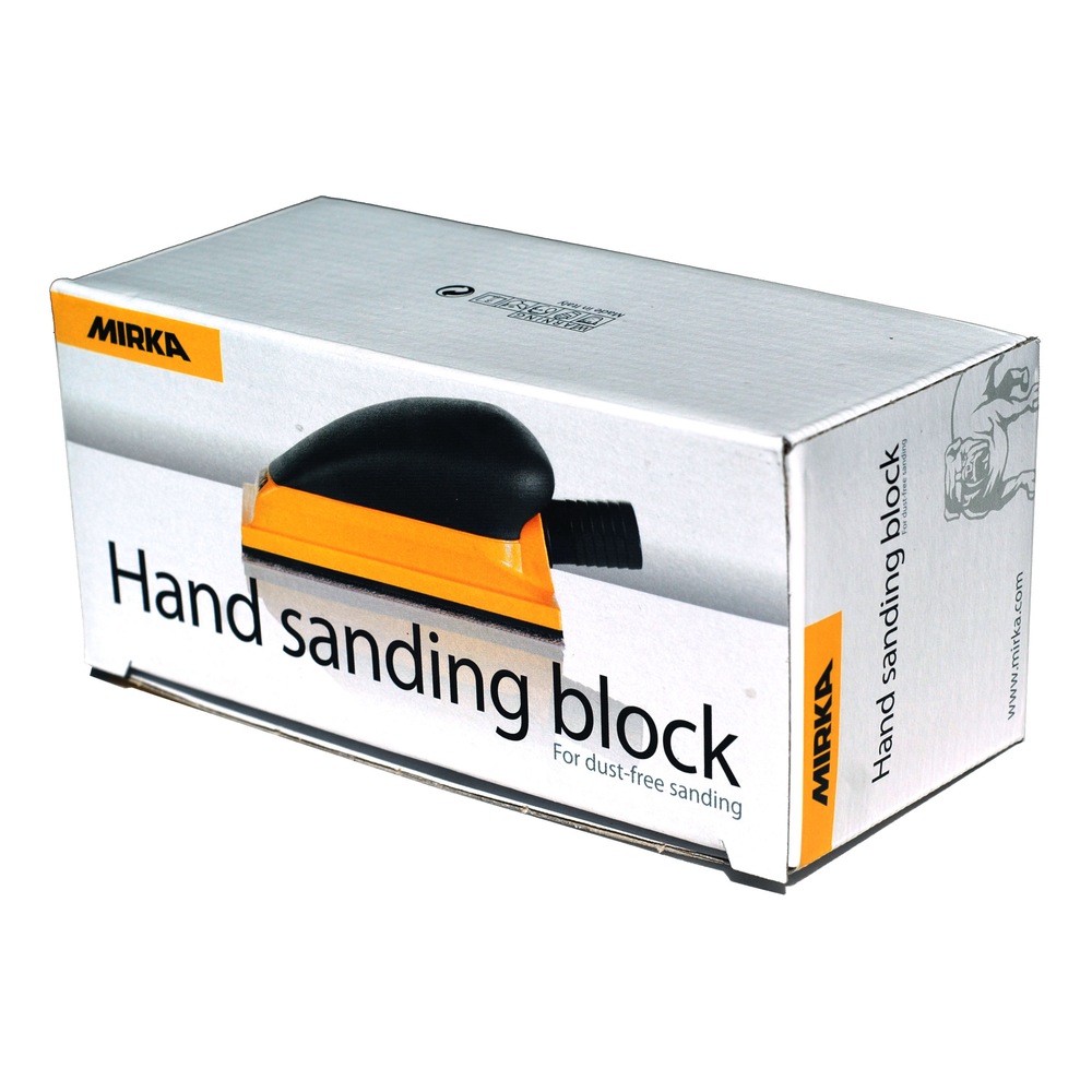 Sanding block box packaging with printed image