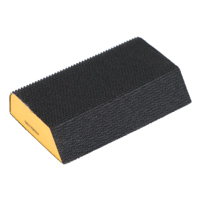 Black foam block with yellow side