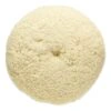 Round cream-colored wool pad