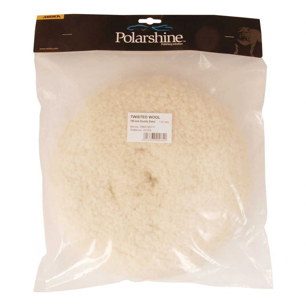 Wool pad in clear plastic bag