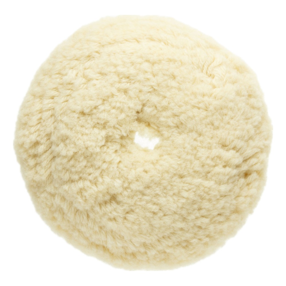 White round wool pad, fuzzy front