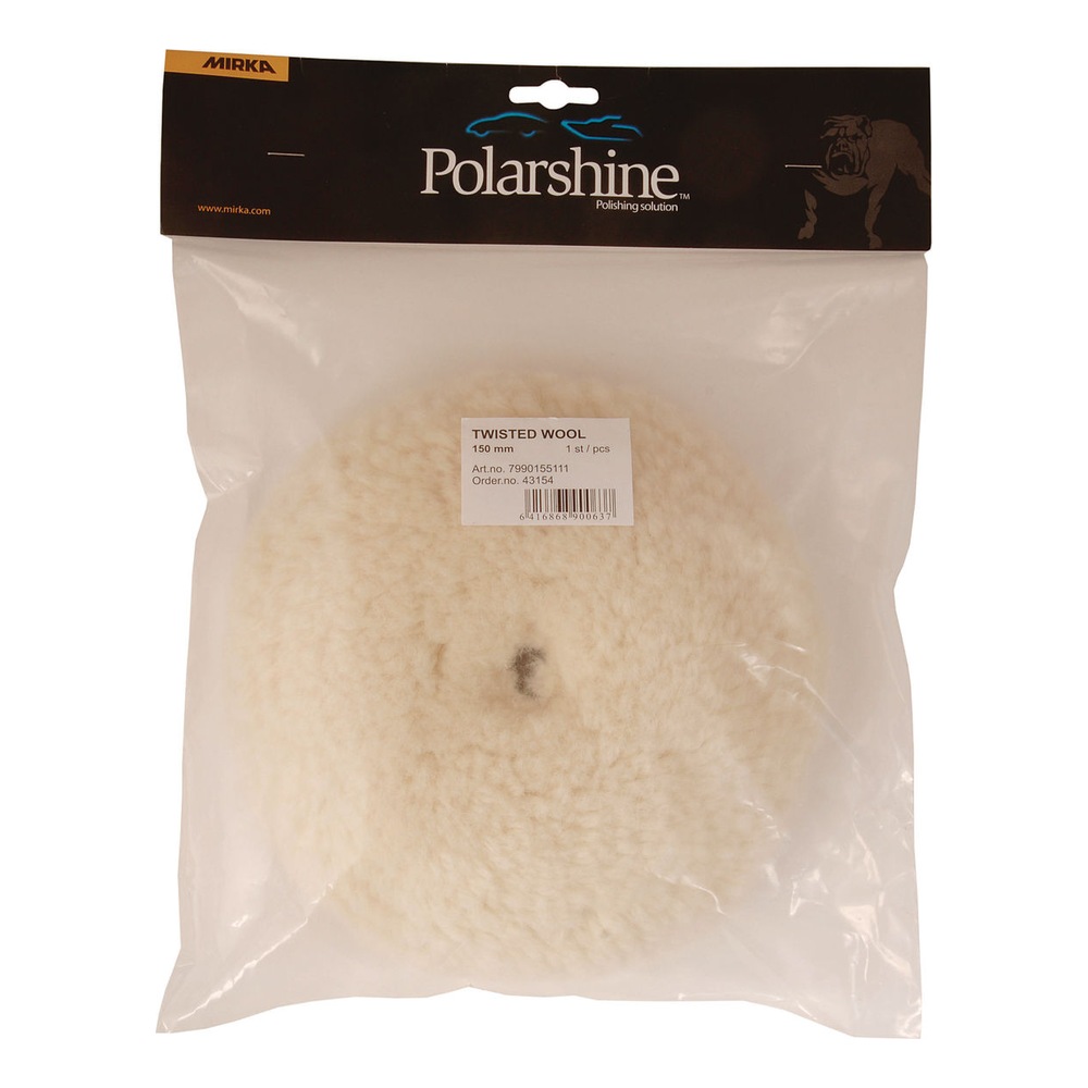 Wool pad in clear plastic package