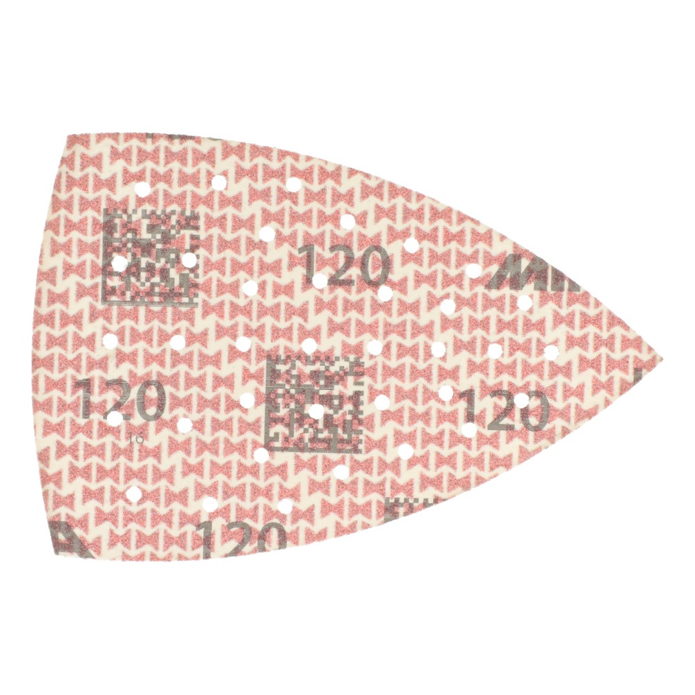 דף ליטוש משולש מודפס עם חורים - Printed triangular sanding sheet with holes