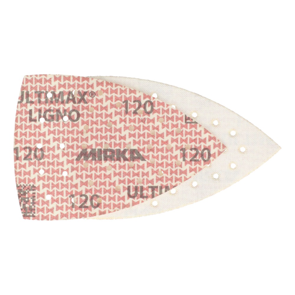 Two overlapping triangular sanding sheets