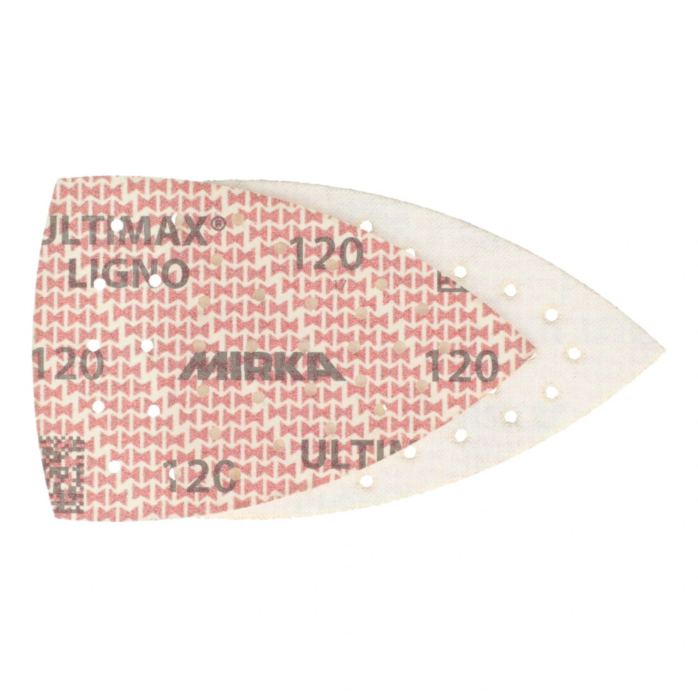 Two overlapping triangular sanding sheets