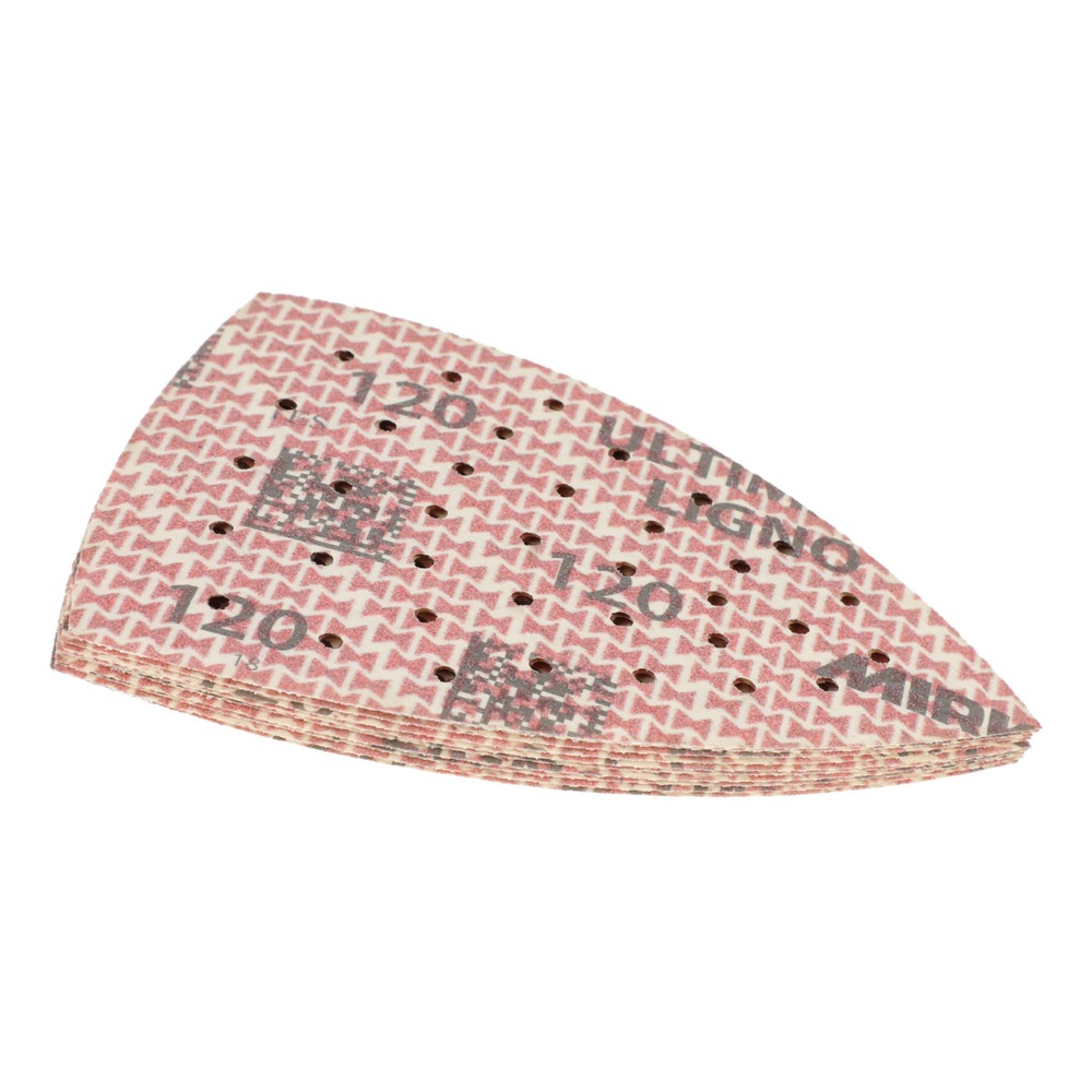 Stack of perforated triangular sanding sheets