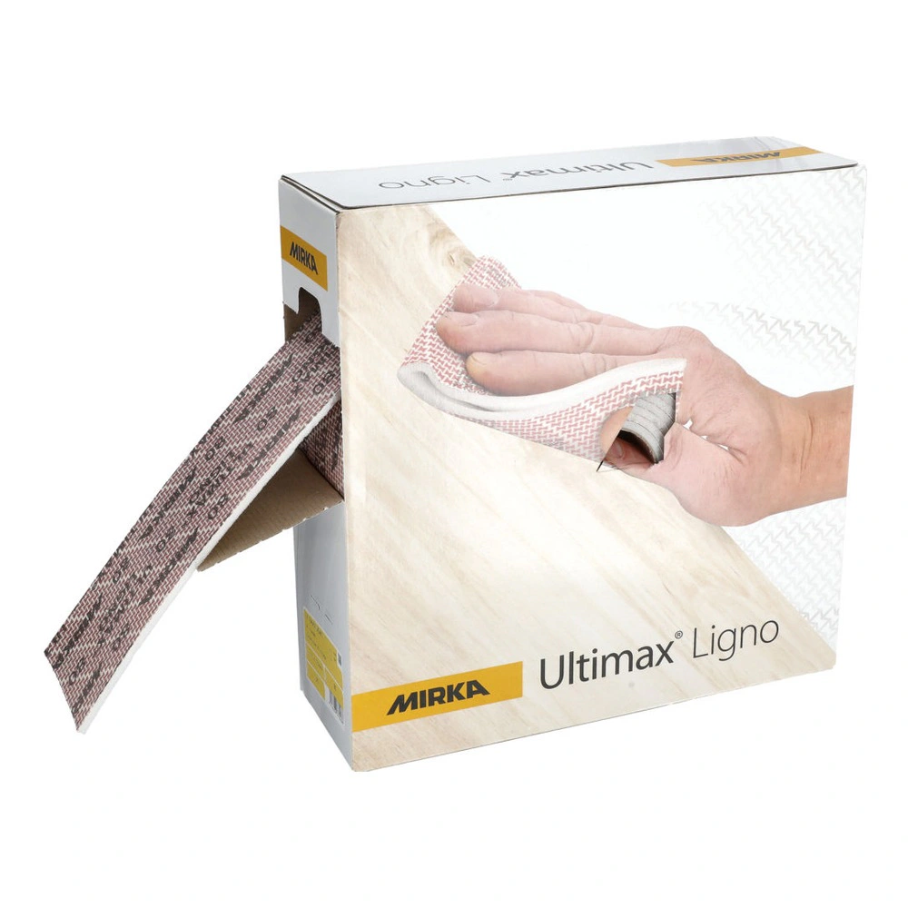 Sanding roll box with strip protruding