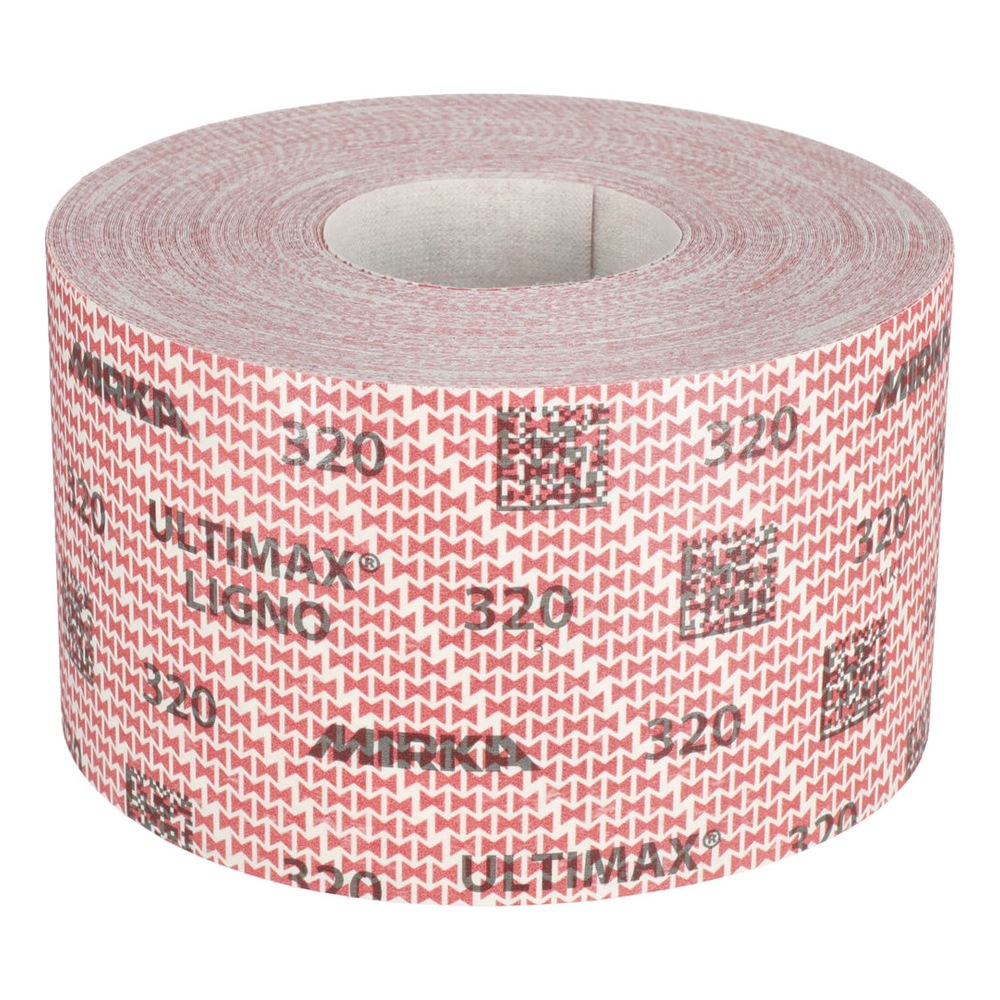 Red sanding roll, top view