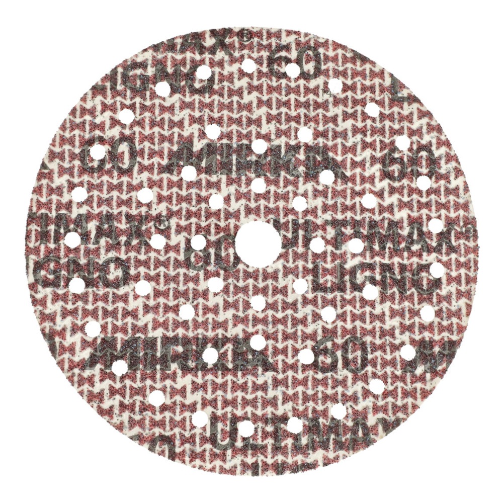 Round reddish-brown sanding disc with holes