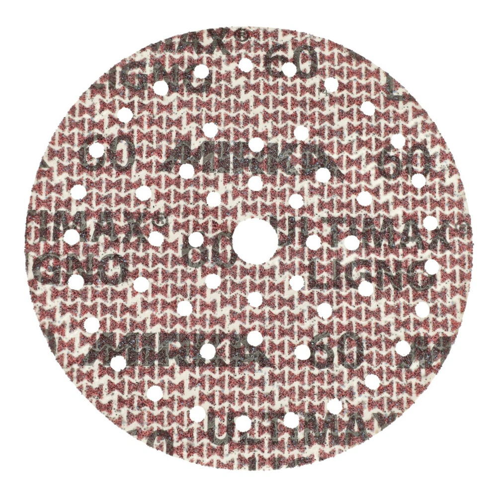 Round reddish-brown sanding disc with holes