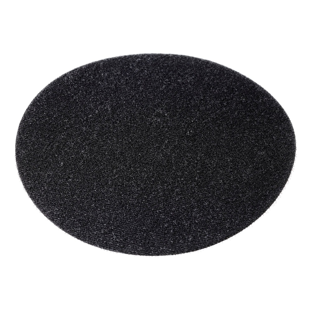 Black oval disc, shown close-up on white