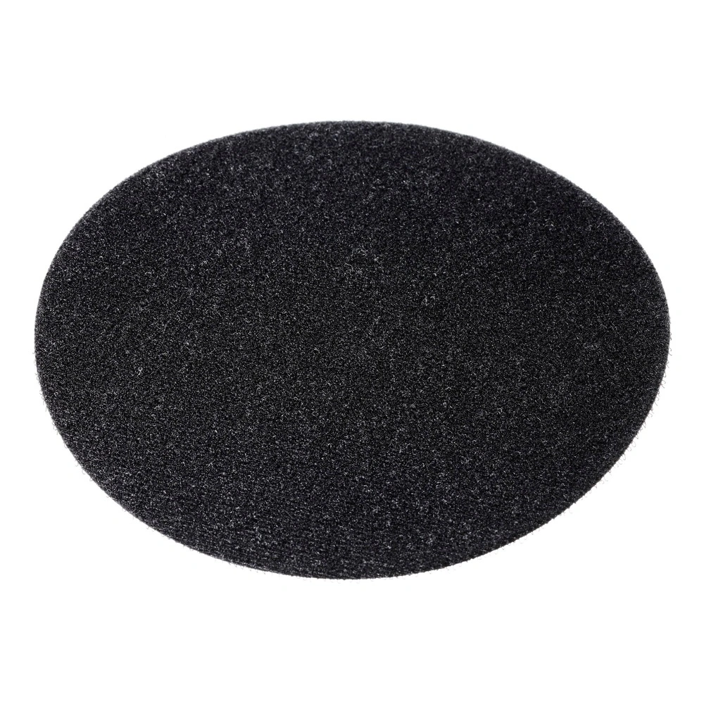 Black oval disc, shown close-up on white