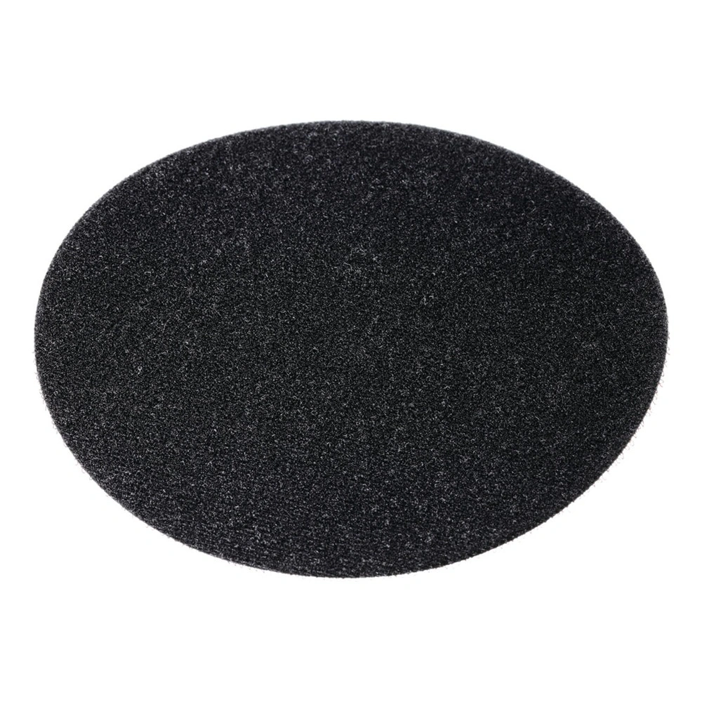 Black oval disc, shown close-up on white