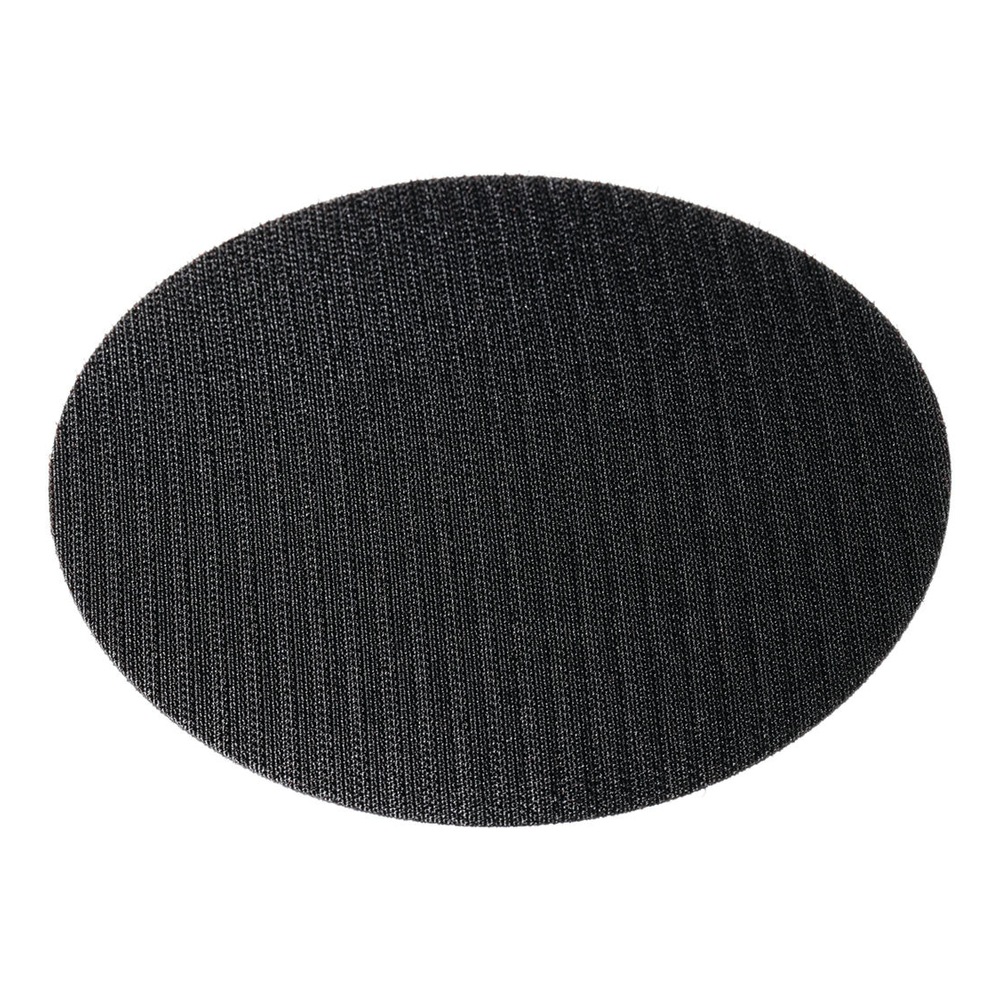 Black oval disc, shown close-up on white