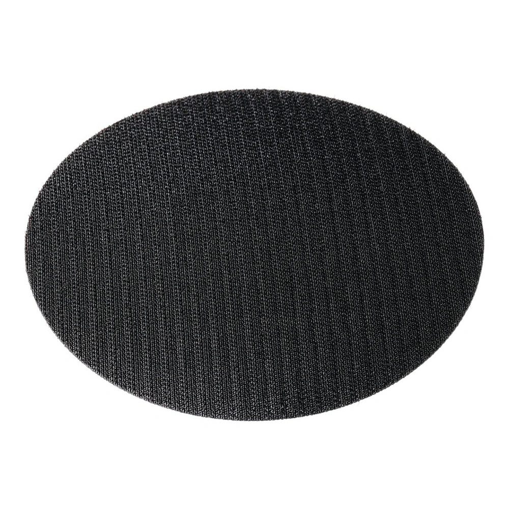 Black oval disc, shown close-up on white