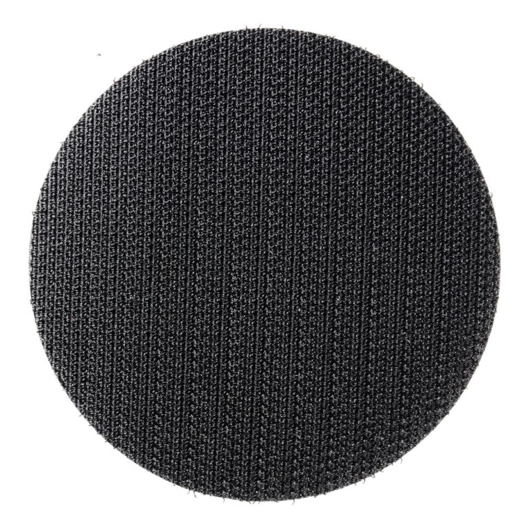 Black round disc, front view with loop texture