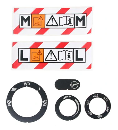 צילום מוצר של ערכת תוויות ללוח DE 12xx - Product view of Label kit AFC Control Panel