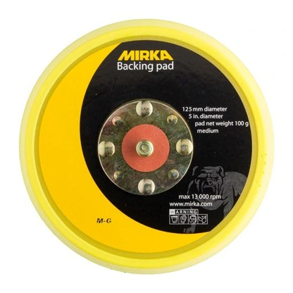 צילום מוצר של פלטת ליטוש 125 סקוץ', בינונית - Product view of Backing Pad 125 mm 5/16" Grip Medium