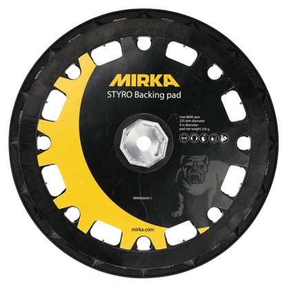 צילום מוצר של פלטת ליטוש Styro ל-Mirka LEROS - Product view of Backing Pad 225 mm Grip Styro for Mirka LEROS