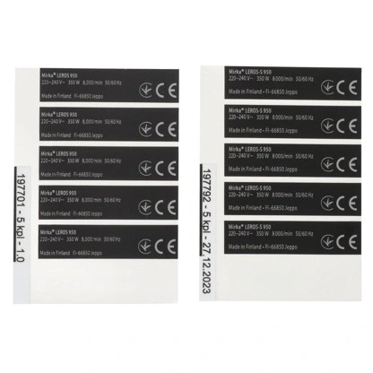 צילום מוצר של ערכת תווית דגם, LEROS, LEROS-S 220-240 EU - Product view of Type Label kit, LEROS, LEROS-S 220-240 EU