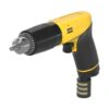 Black-yellow pistol drill, front view of chuck