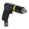 Black-yellow pistol drill, angled front view of chuck