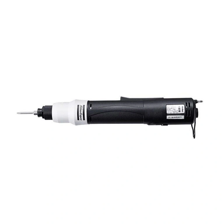 Electric clutch screwdriver with cable, side view