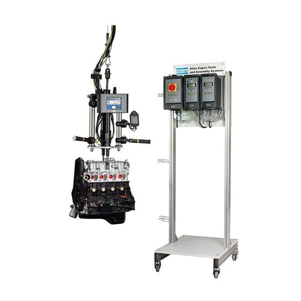 Industrial tool system with controls and suspended engine
