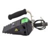 Black wedge tool with padded handle and cable
