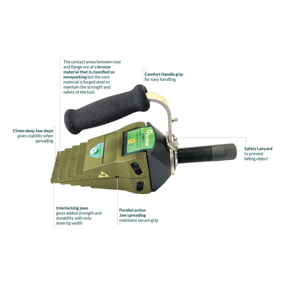 Wedge tool with black handle and callout text